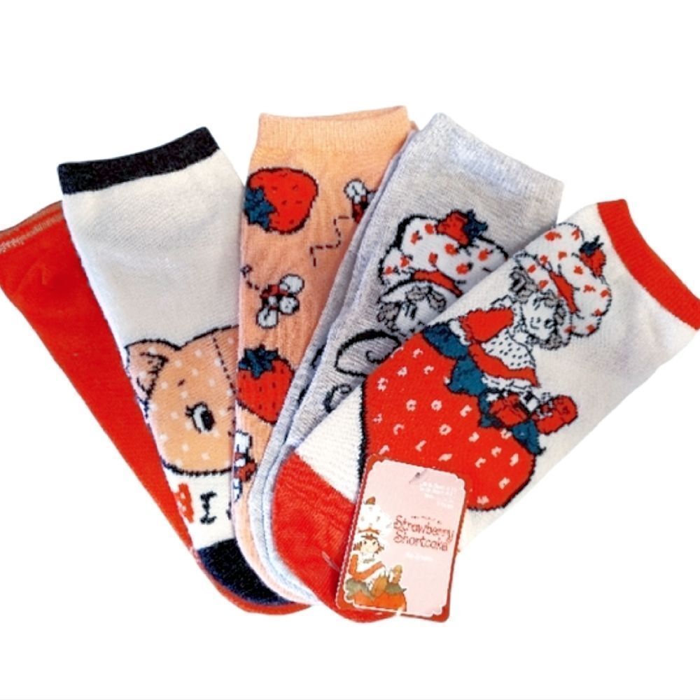 Strawberry Shortcake Colorful No‎ Show Printed Socks 5 Pairs NWT